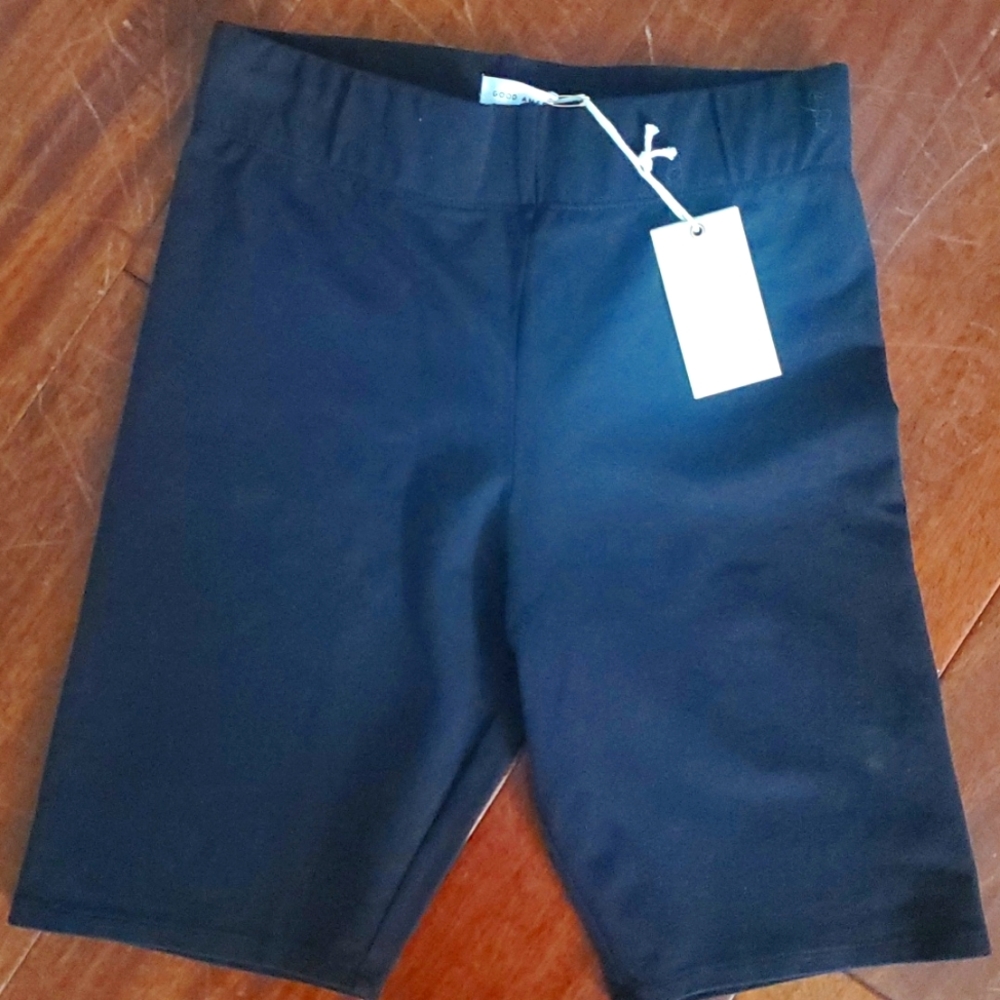 Good American black biker shorts